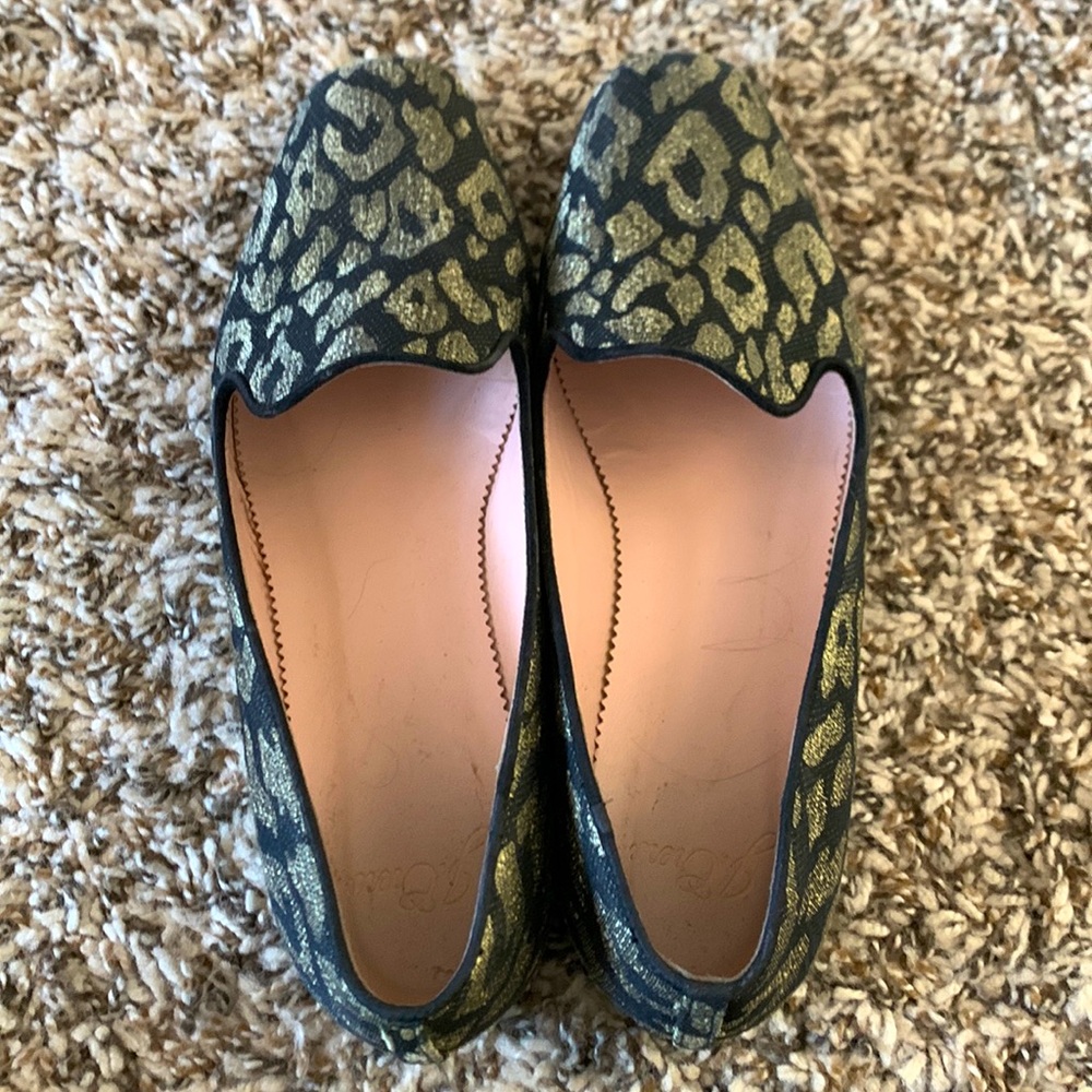 J. Crew size 6 leopard smoking loafers